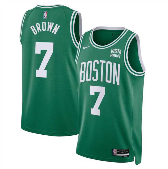 Men%27s Boston Celtics #7 Jaylen Brown Green Icon Edition Stitched Basketball Jersey Dzhi